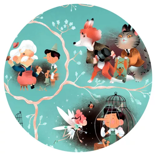 Djeco Mese puzzle - Pinokkió, 54 db-os - Pinocchio, 6–8 év, Többszínű