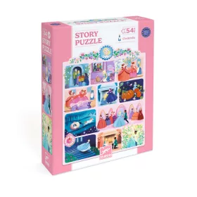 Djeco Mese puzzle - Hamupipőke, 54 db-os - Cinderella, 6–8 év, Többszínű