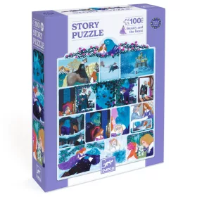 Djeco Mese puzzle - A szépség és a szörnyeteg, 100 db-os - Beauty and the Beast, 6–8 év, Többszínű
