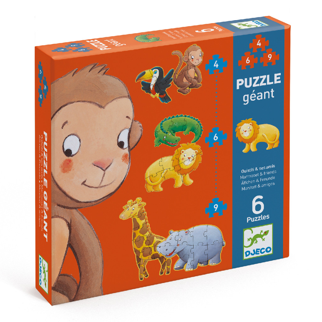 Óriás puzzle - Marmoset és barátai, 4-6-9 db-os - Marmoset & friends – fő nézet