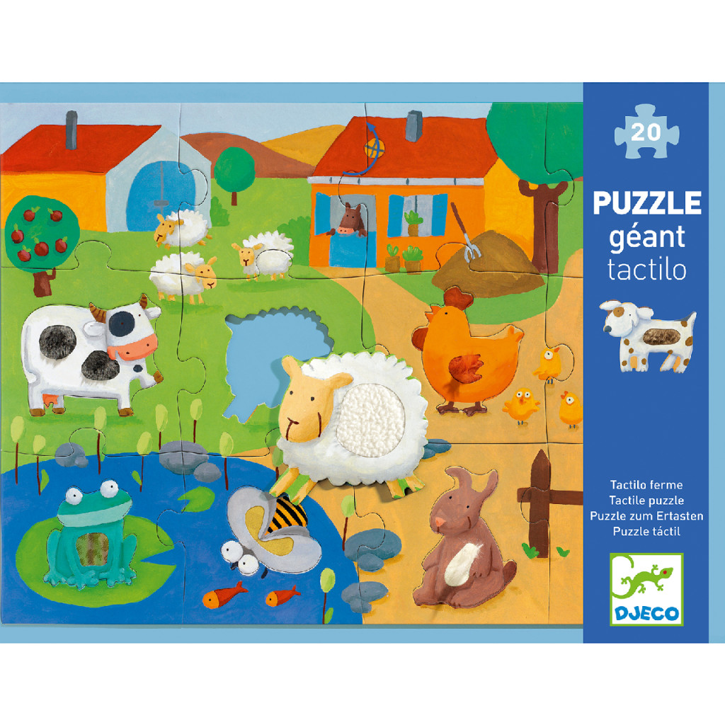 Óriás puzzle - Tanyasi állatsimogató, 12+8 db-os - Tactile farm puzzle – alternatív kép 1