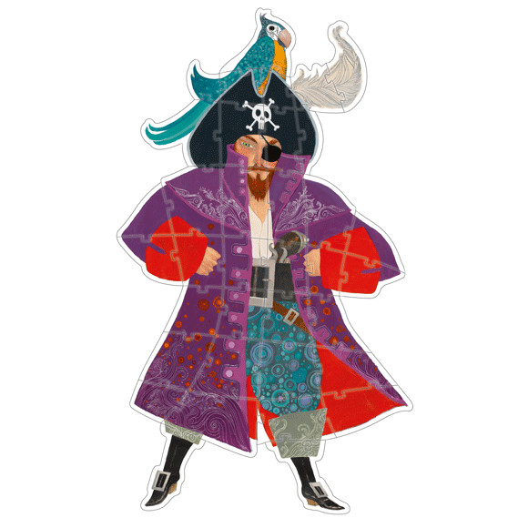 Óriás puzzle - Kalóz Éliás, 36 db-os - Elliott the pirate – alternatív kép 1