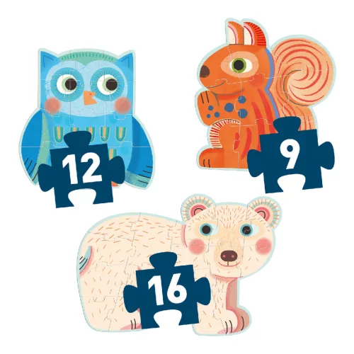 Primo puzzle - Az erdőben, 9-12-16 db-os