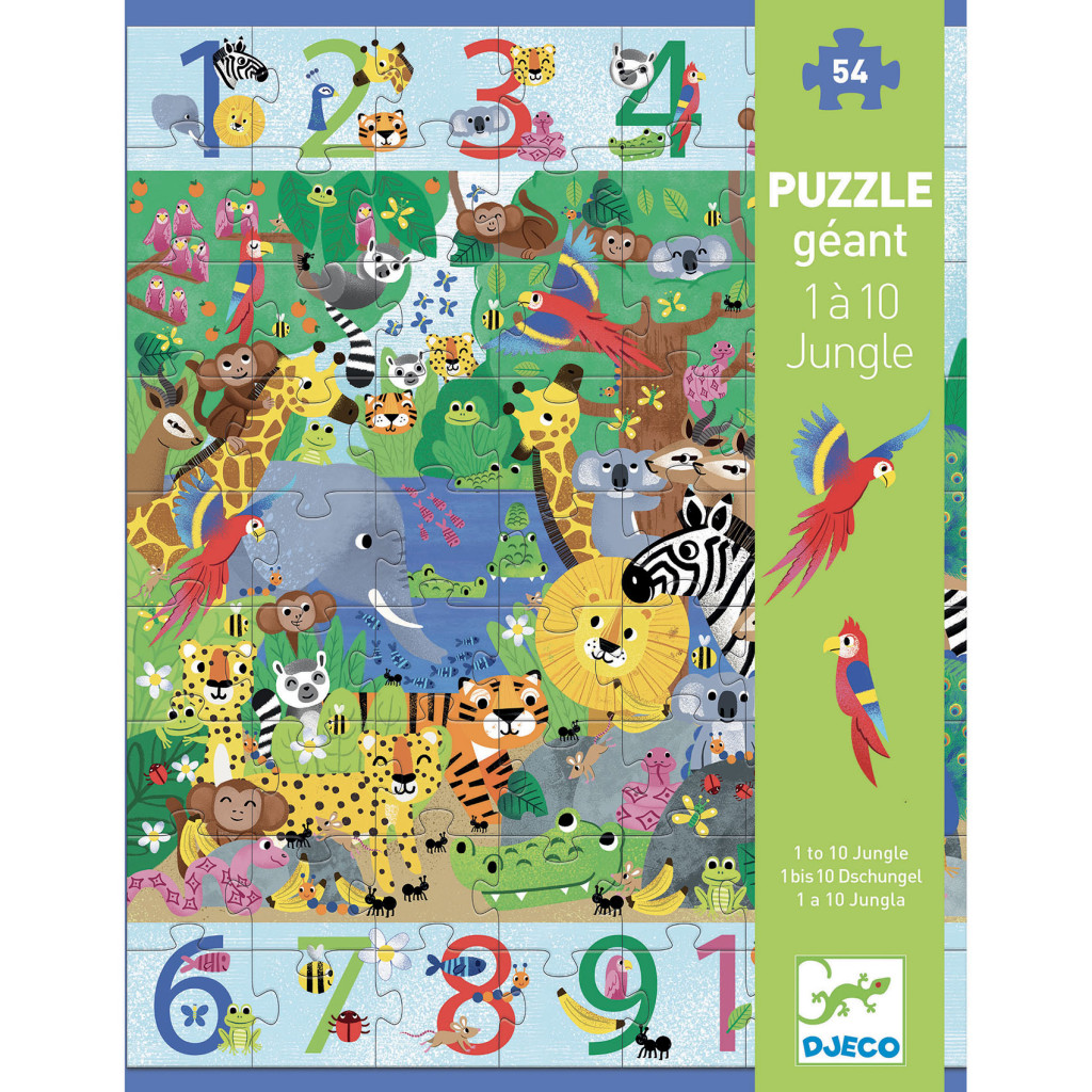 Megfigyeltető puzzle - Dzsungelben 1-10-ig, 54 db-os - 1 to 10 Jungle – alternatív kép 2