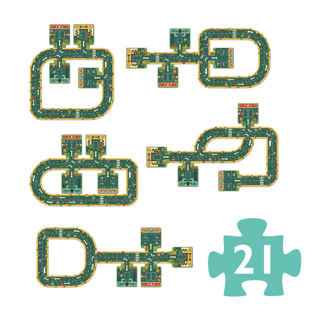 Óriás puzzle - Utak, irányok, 21 db-os - Roads – alternatív kép 2