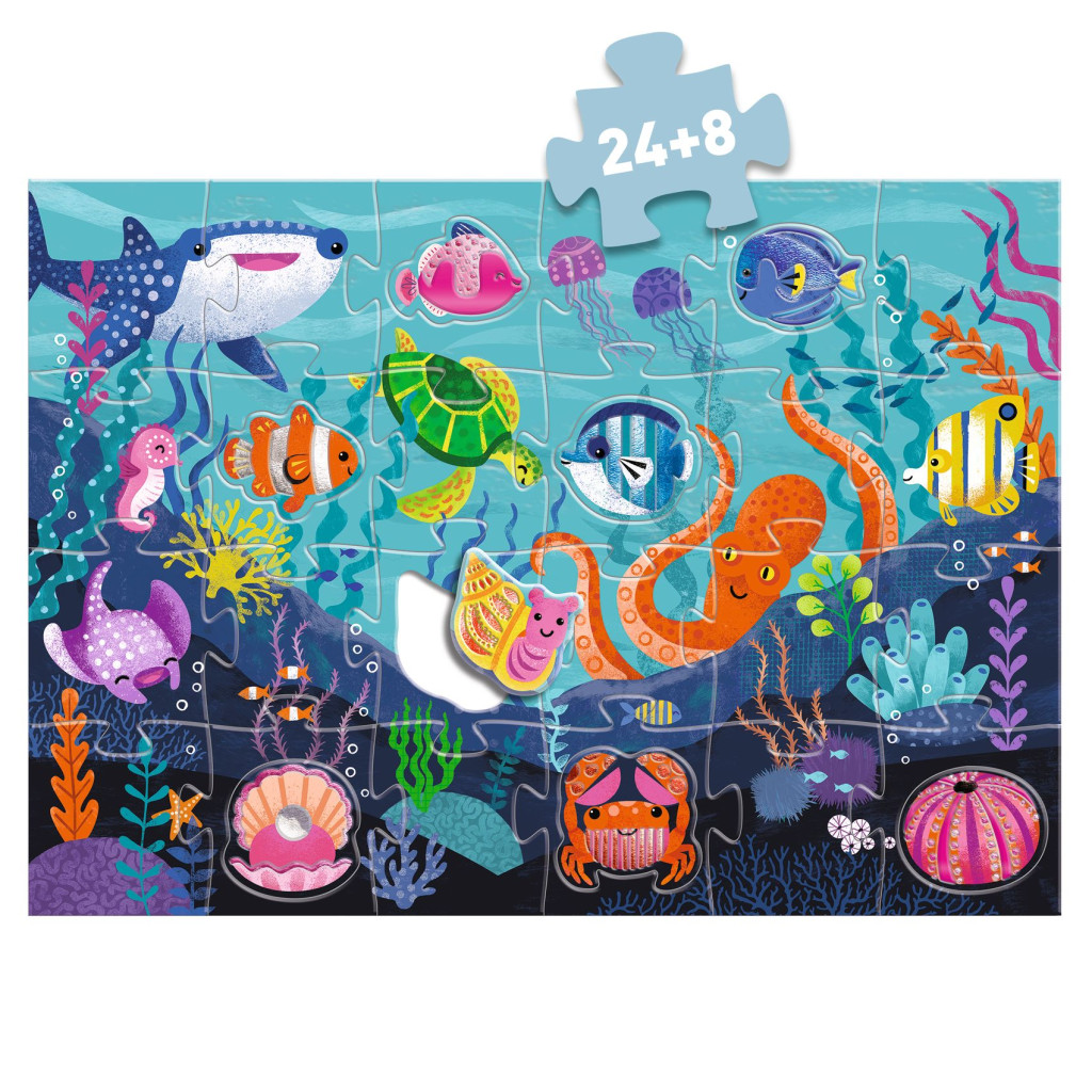 Óriás puzzle - Tengerlakók, 24+8 db-os - Taktilo sea – alternatív kép 2