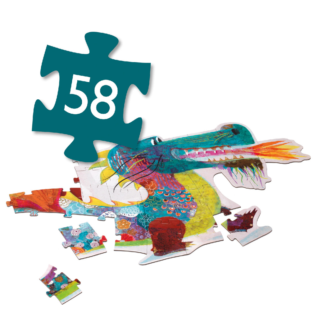 Óriás puzzle - Leon a sárkány, 58 db-os - Leon the dragon – alternatív kép 3