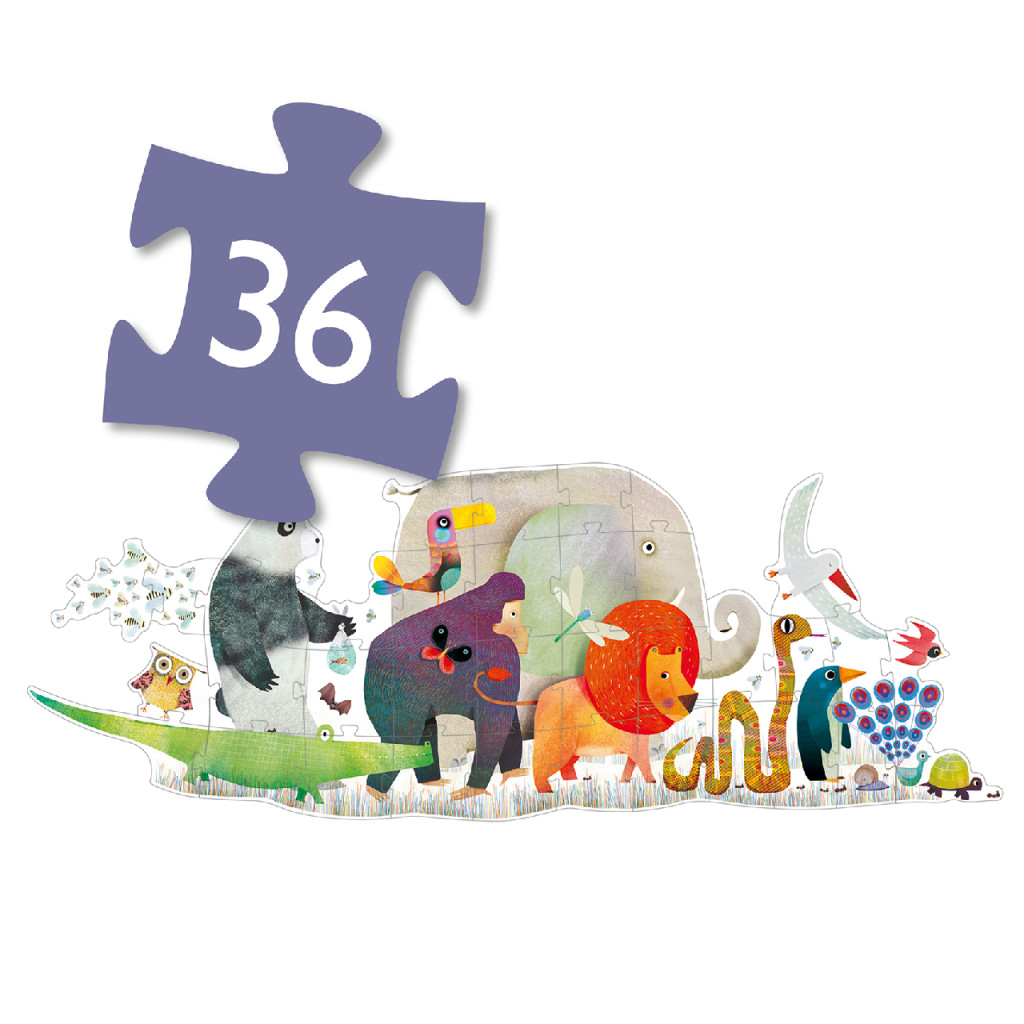 Óriás puzzle - Állati parádé, 36 db-os - Animal Parade – alternatív kép 3