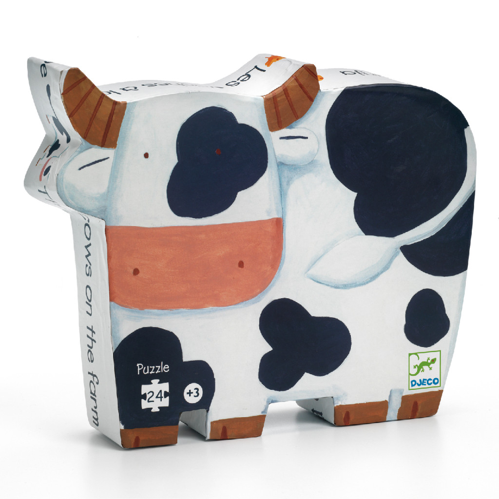 Formadobozos puzzle - Bocik és tehenek, 24 db-os - The cows on the farm – fő nézet