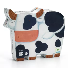   Formadobozos puzzle - Bocik és tehenek, 24 db-os - The cows on the farm