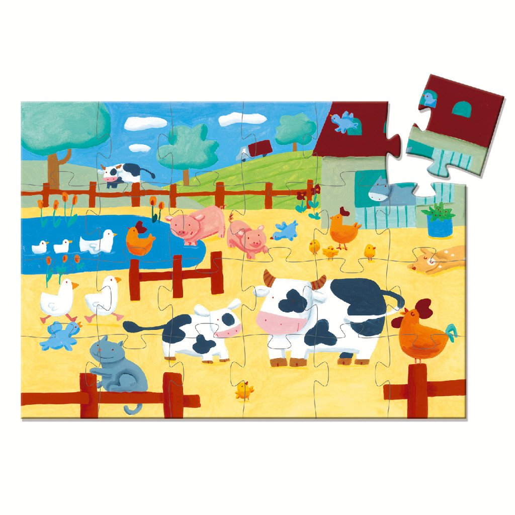 Formadobozos puzzle - Bocik és tehenek, 24 db-os - The cows on the farm – alternatív kép 2