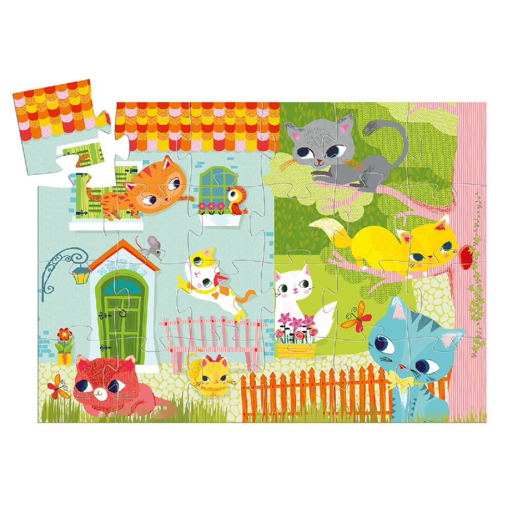 Formadobozos puzzle - Cicus és barátai, 24 db-os - Pachat and his friends – alternatív kép 2