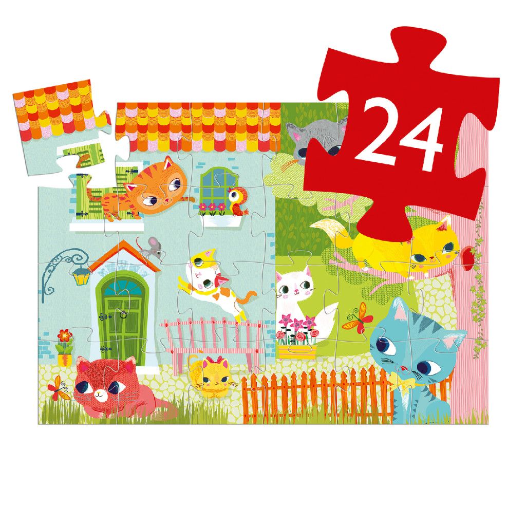 Formadobozos puzzle - Cicus és barátai, 24 db-os - Pachat and his friends – alternatív kép 3
