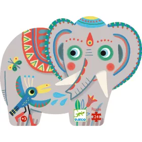   Formadobozos puzzle - Elefánt és barátai, 24 db-os - Haathee, Asian elephant