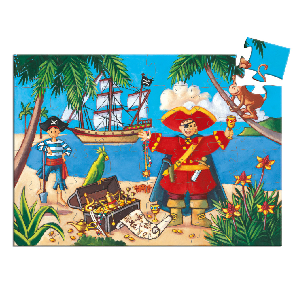 Formadobozos puzzle - Kalózok kincse, 36 db-os - The pirate and his treasure – alternatív kép 2