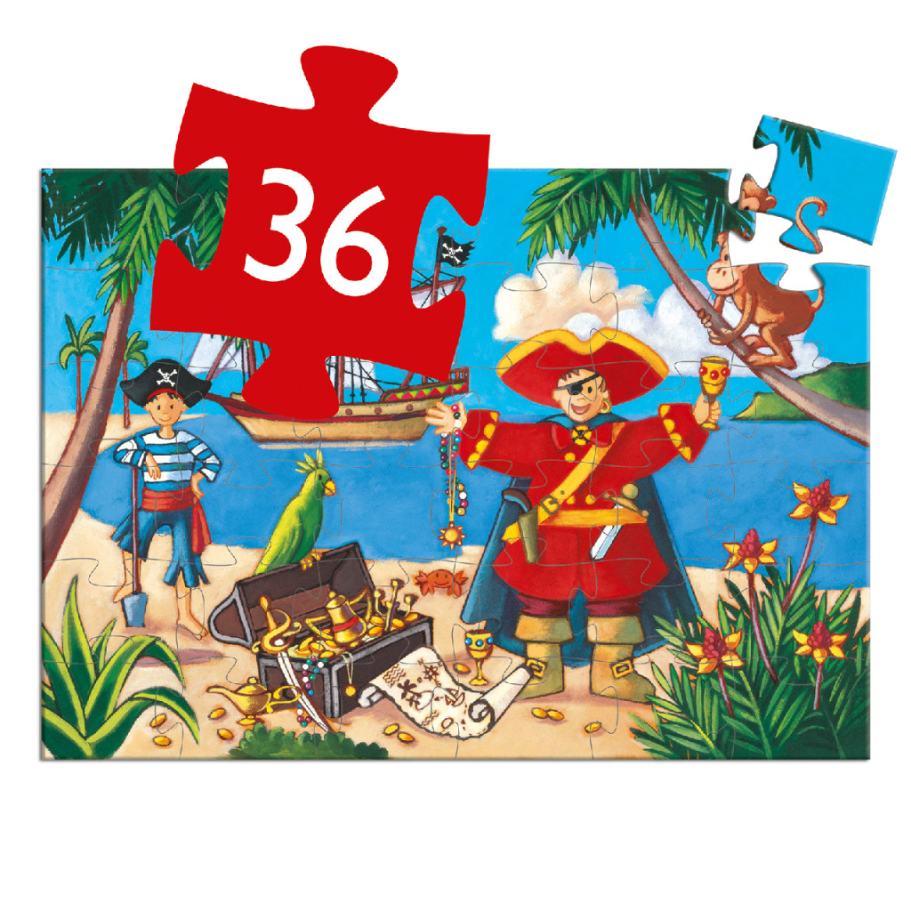 Formadobozos puzzle - Kalózok kincse, 36 db-os - The pirate and his treasure – alternatív kép 3