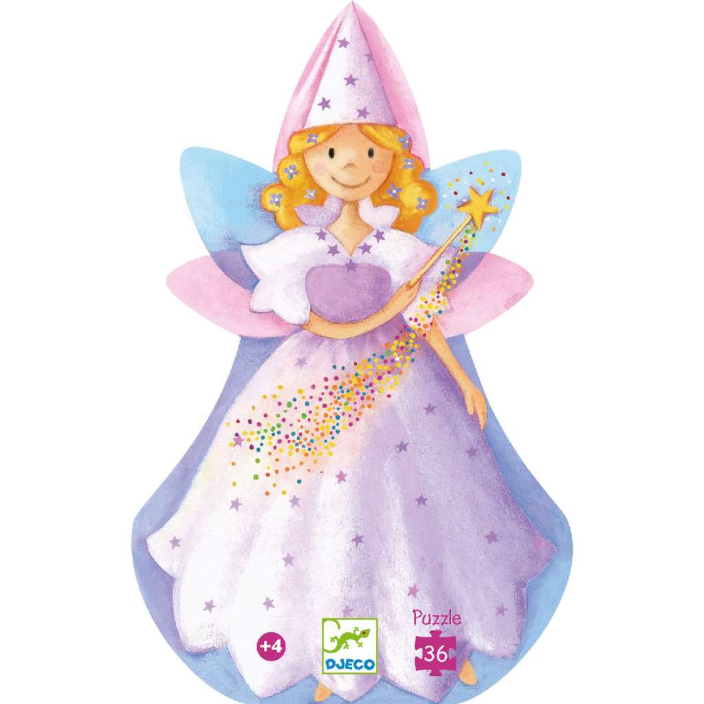 Formadobozos puzzle - Tündér és az egyszarvú, 36 db-os - The fairy and the unicorn – alternatív kép 1