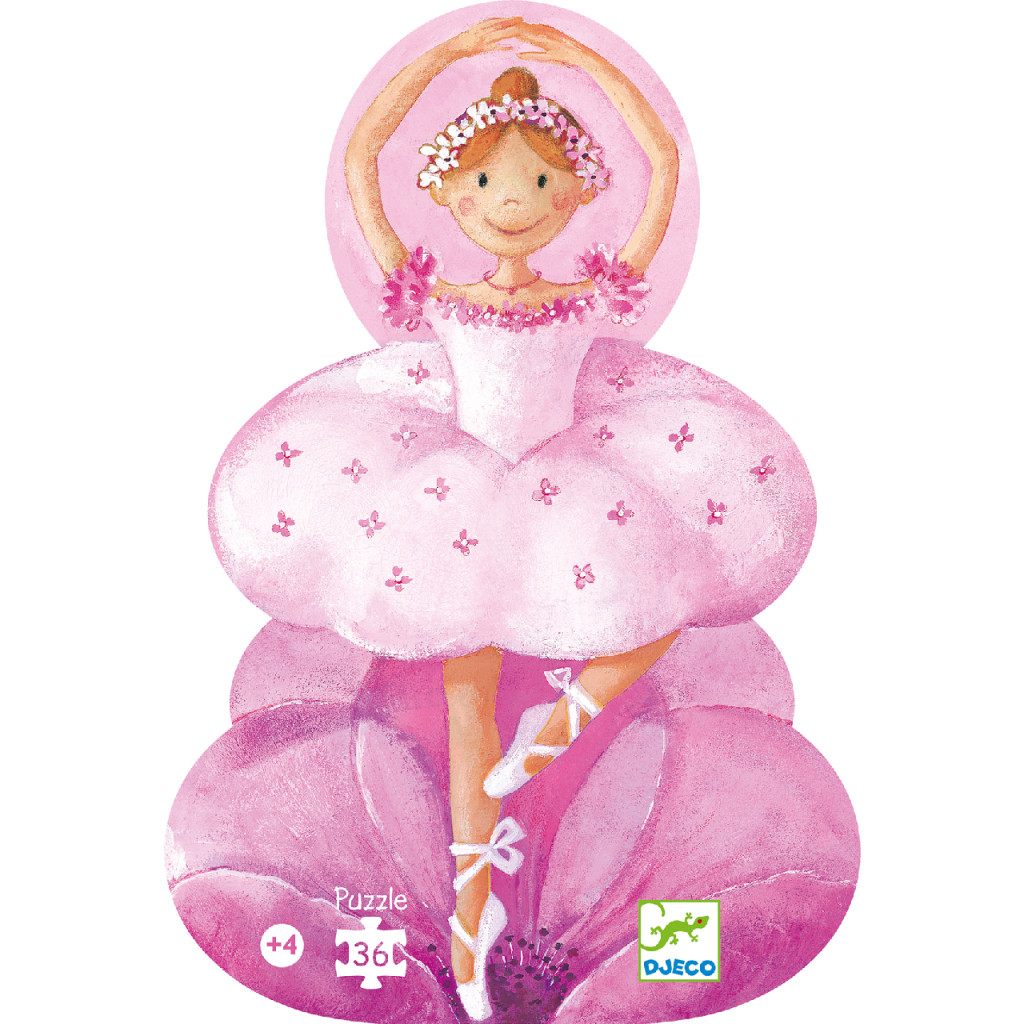 Formadobozos puzzle - Balerina virággal, 36 db-os - The ballerina with the flower – alternatív kép 1