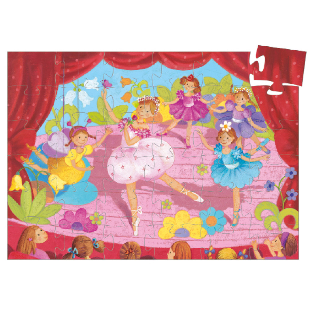 Formadobozos puzzle - Balerina virággal, 36 db-os - The ballerina with the flower – alternatív kép 2