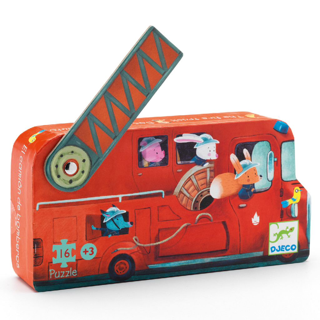 Formadobozos puzzle - A tűzoltóautó, 16 db-os - The fire truck – fő nézet