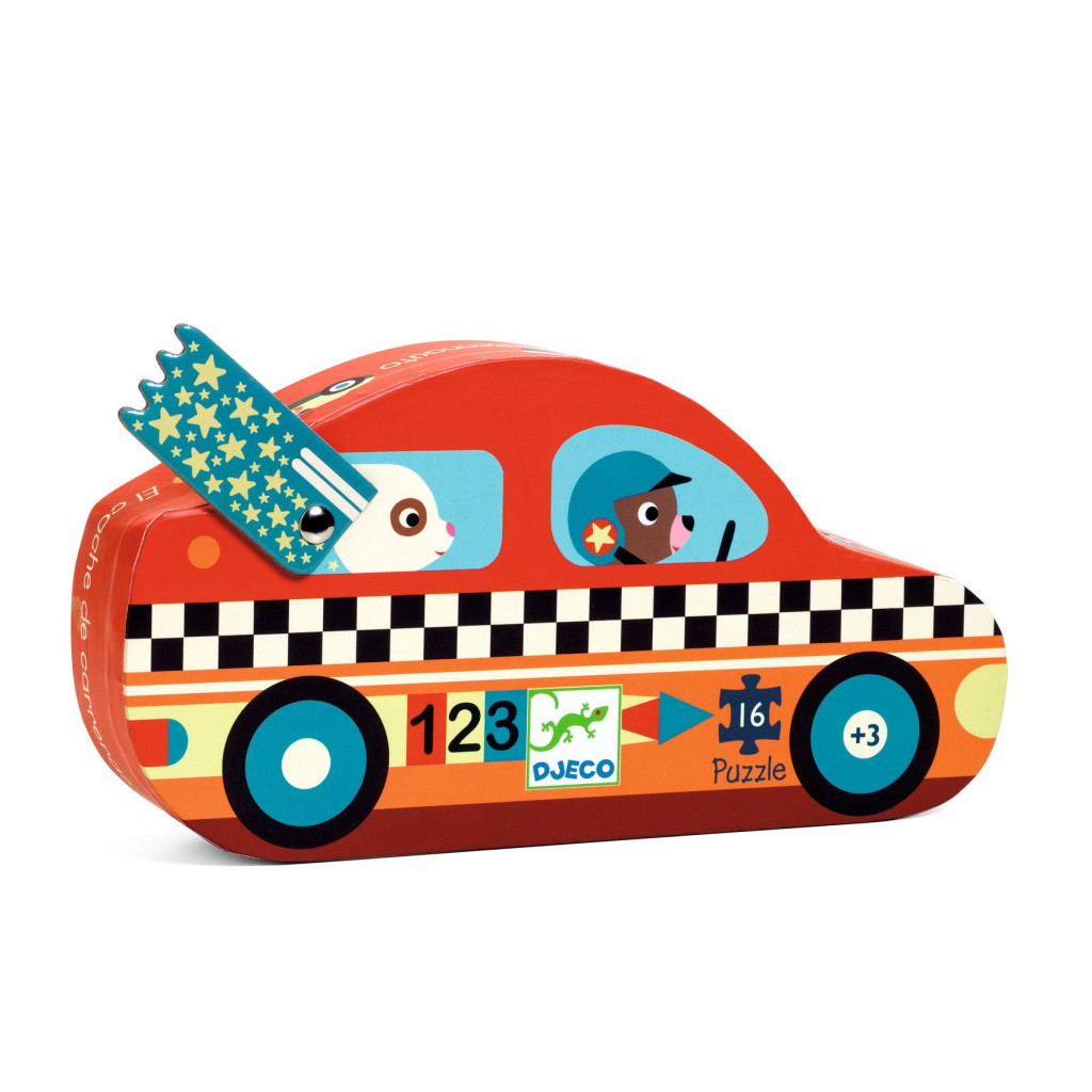 Formadobozos puzzle - Versenyautó, 16 db-os - The racing car – fő nézet