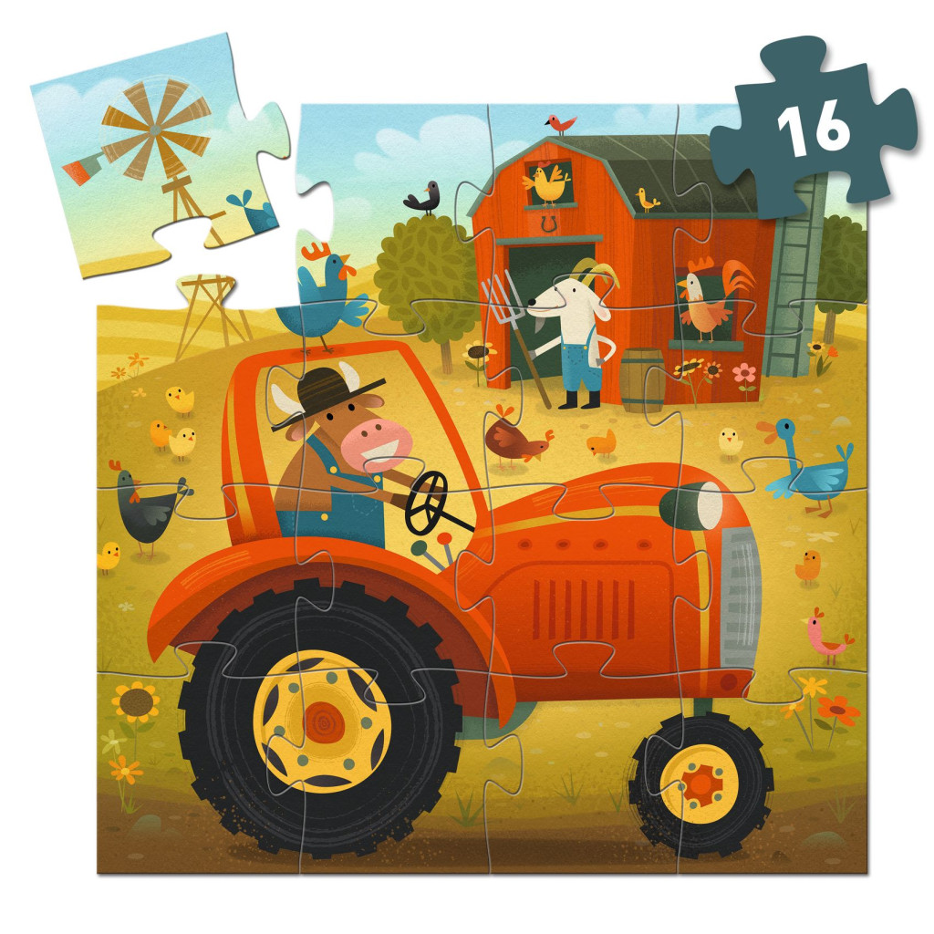Formadobozos puzzle - Traktor, 16 db-os - The tractor – alternatív kép 1