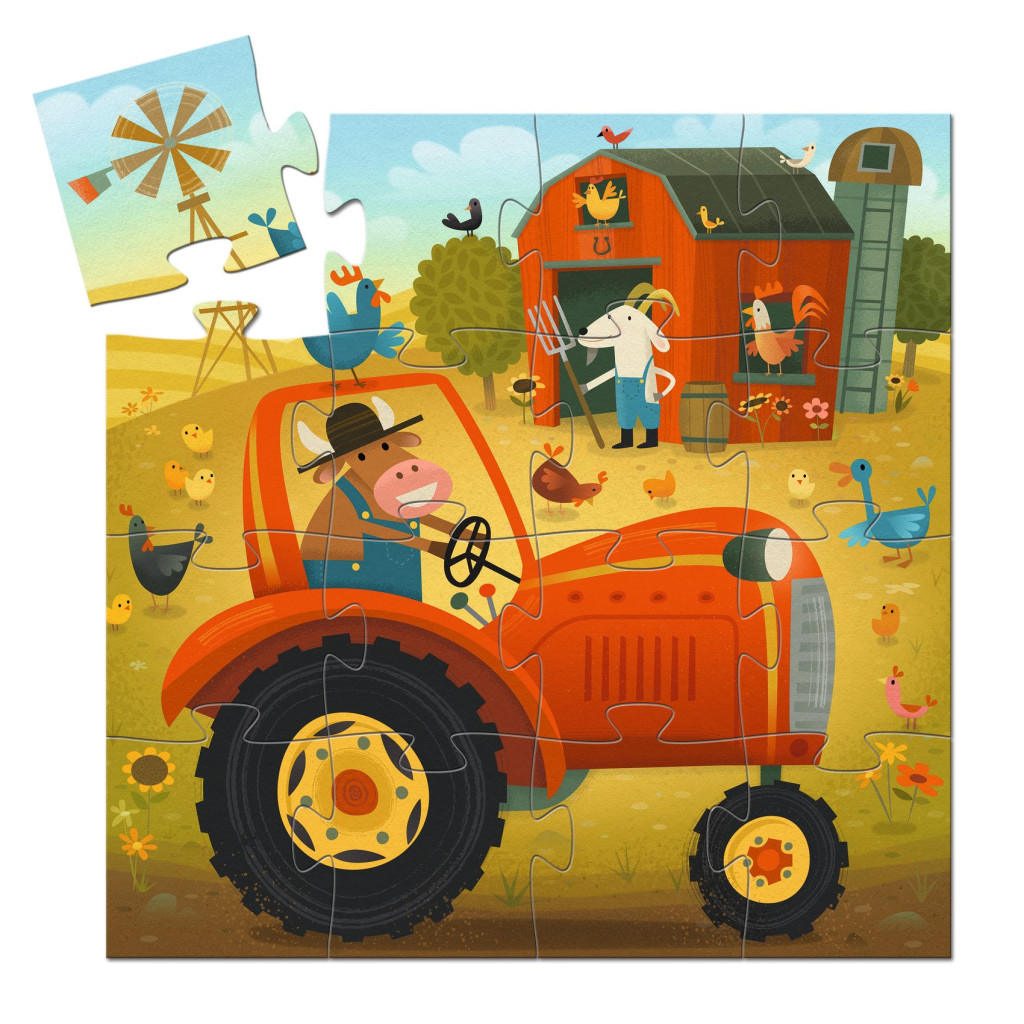 Formadobozos puzzle - Traktor, 16 db-os - The tractor – alternatív kép 3