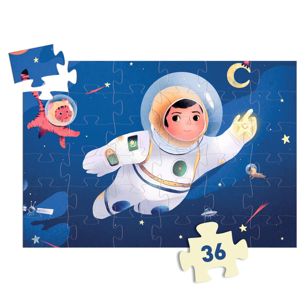 Formadobozos puzzle - Űrhajós a holdon, 36 db-os - An astronaut on the moon – alternatív kép 1