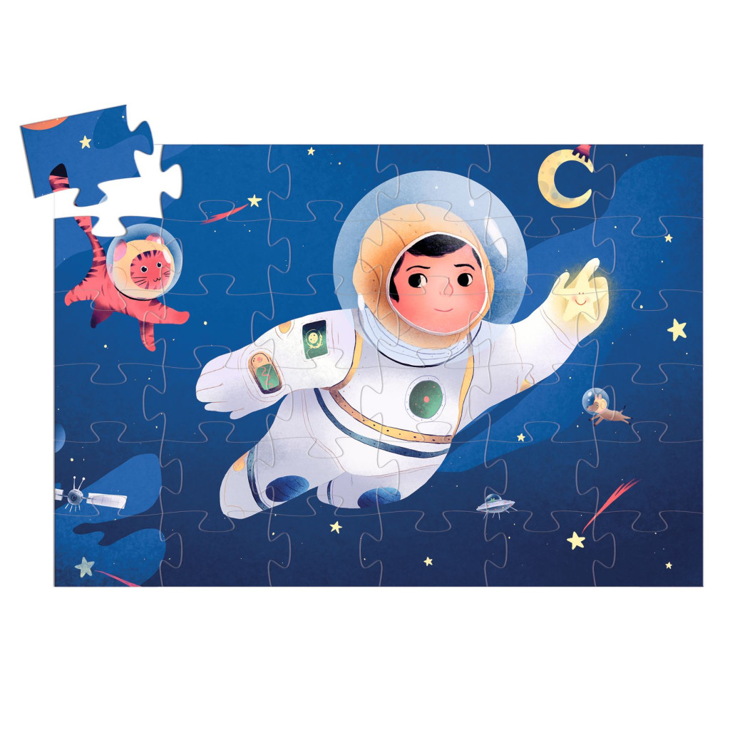 Formadobozos puzzle - Űrhajós a holdon, 36 db-os - An astronaut on the moon – alternatív kép 3