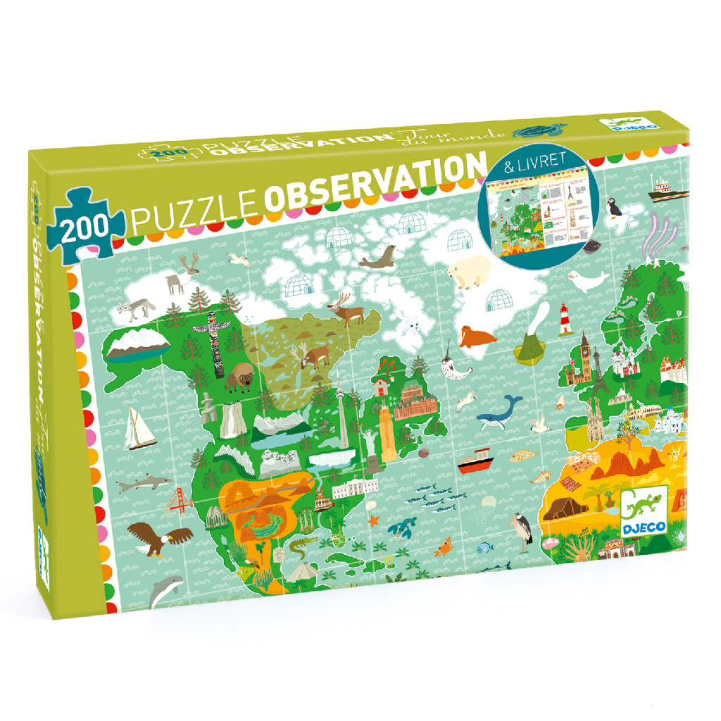Megfigyeltető puzzle - Lenyűgöző világ, 200 db-os - A round the world + booklet – fő nézet
