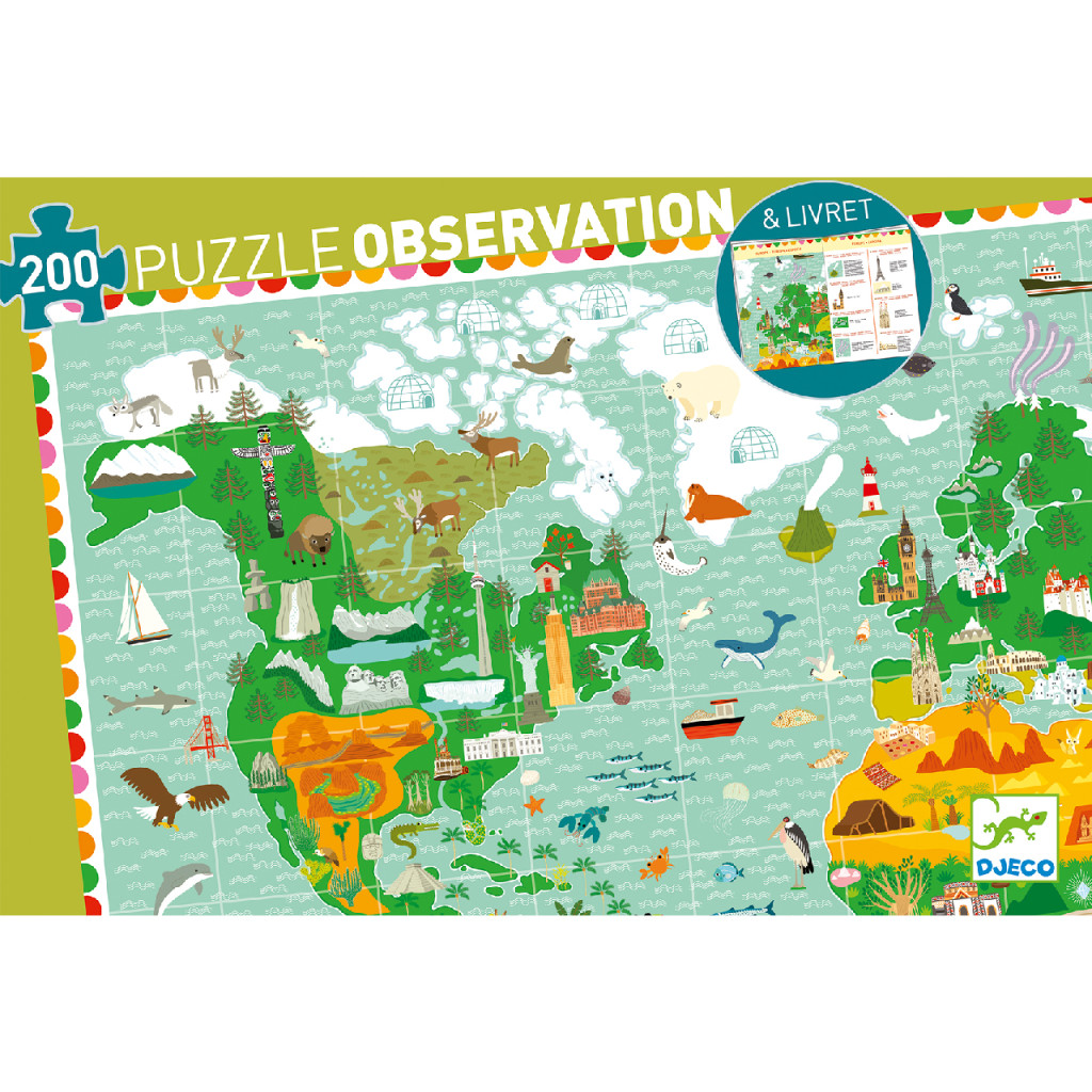 Megfigyeltető puzzle - Lenyűgöző világ, 200 db-os - A round the world + booklet – alternatív kép 1