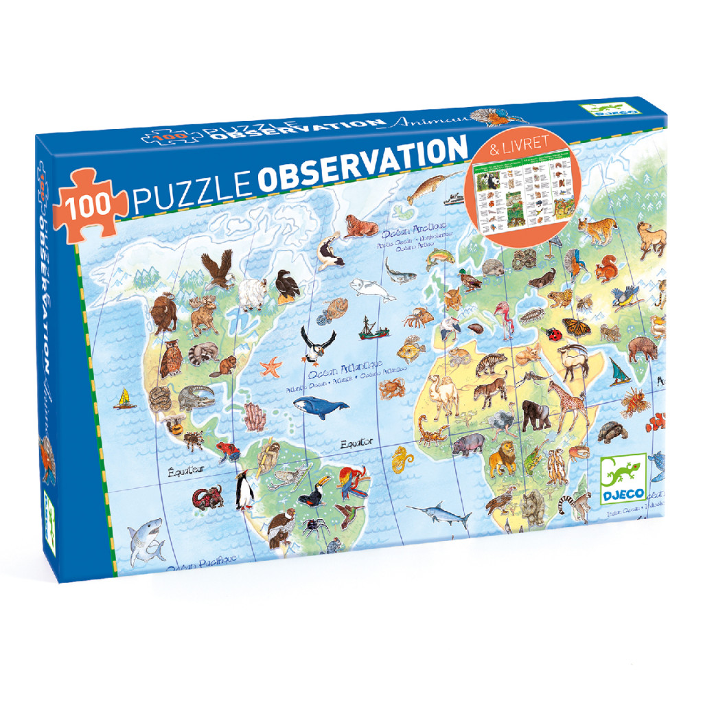 Megfigyeltető puzzle - Föld állatai, 100 db-os - Animals of the earth – fő nézet