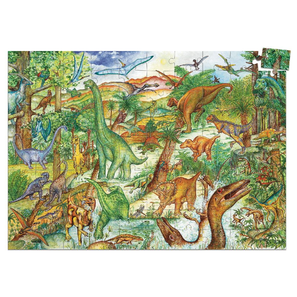 Megfigyeltető puzzle - Dinoszauruszok, 100 db-os - Dinosaurs + booklet – alternatív kép 2