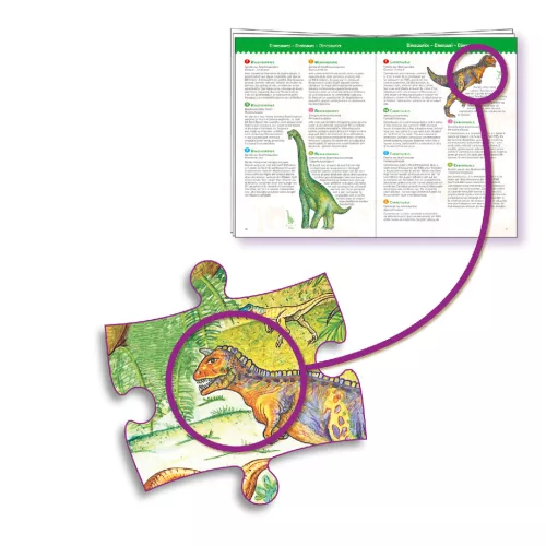 Megfigyeltető puzzle - Dinoszauruszok, 100 db-os - Dinosaurs + booklet
