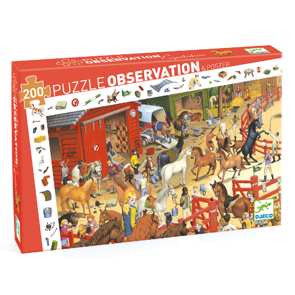Megfigyeltető puzzle - Lovaglás, 200 db-os - Horse riding – fő nézet