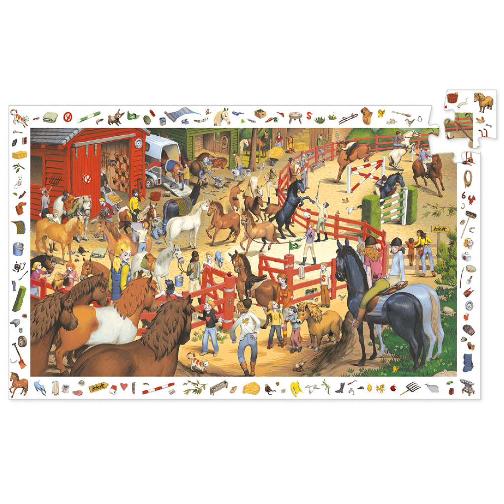Megfigyeltető puzzle - Lovaglás, 200 db-os - Horse riding – alternatív kép 2