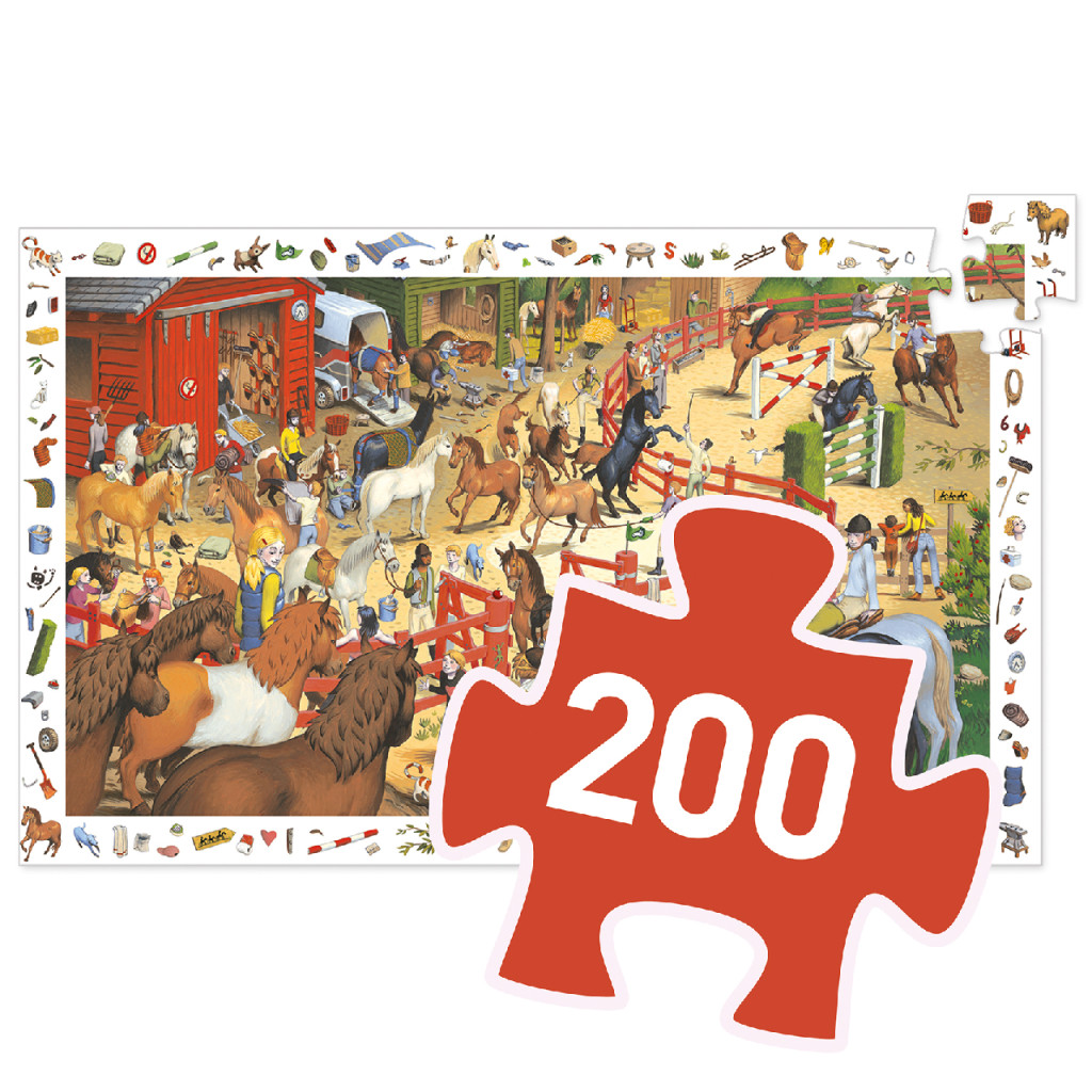 Megfigyeltető puzzle - Lovaglás, 200 db-os - Horse riding – alternatív kép 3