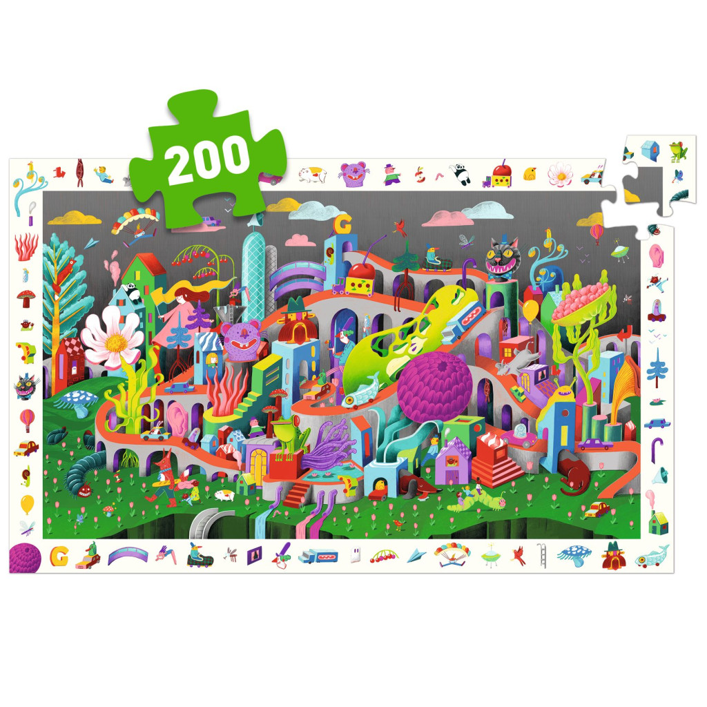 Megfigyeltető puzzle - Őrült város, 200 db-os - Crazy Town – alternatív kép 1