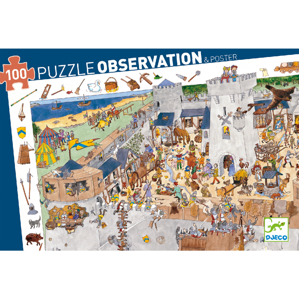 Megfigyeltető puzzle - Bevehetetlen vár, 100 db-os - Fortified castle – alternatív kép 1
