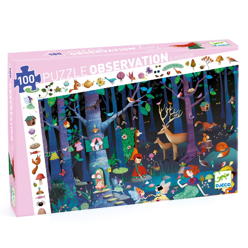 Megfigyeltető puzzle - Elvarázsolt erdő, 100 db-os - Enchanted Forest – fő nézet