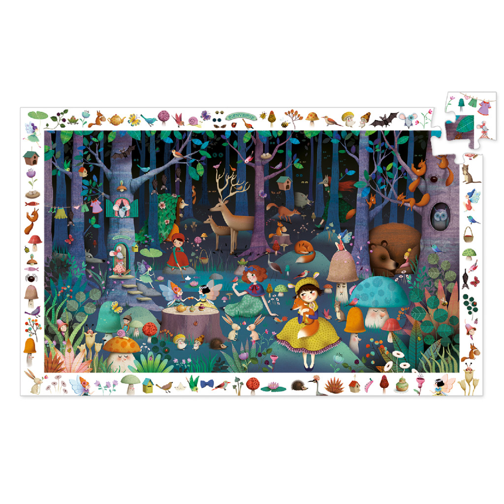 Megfigyeltető puzzle - Elvarázsolt erdő, 100 db-os - Enchanted Forest – alternatív kép 2