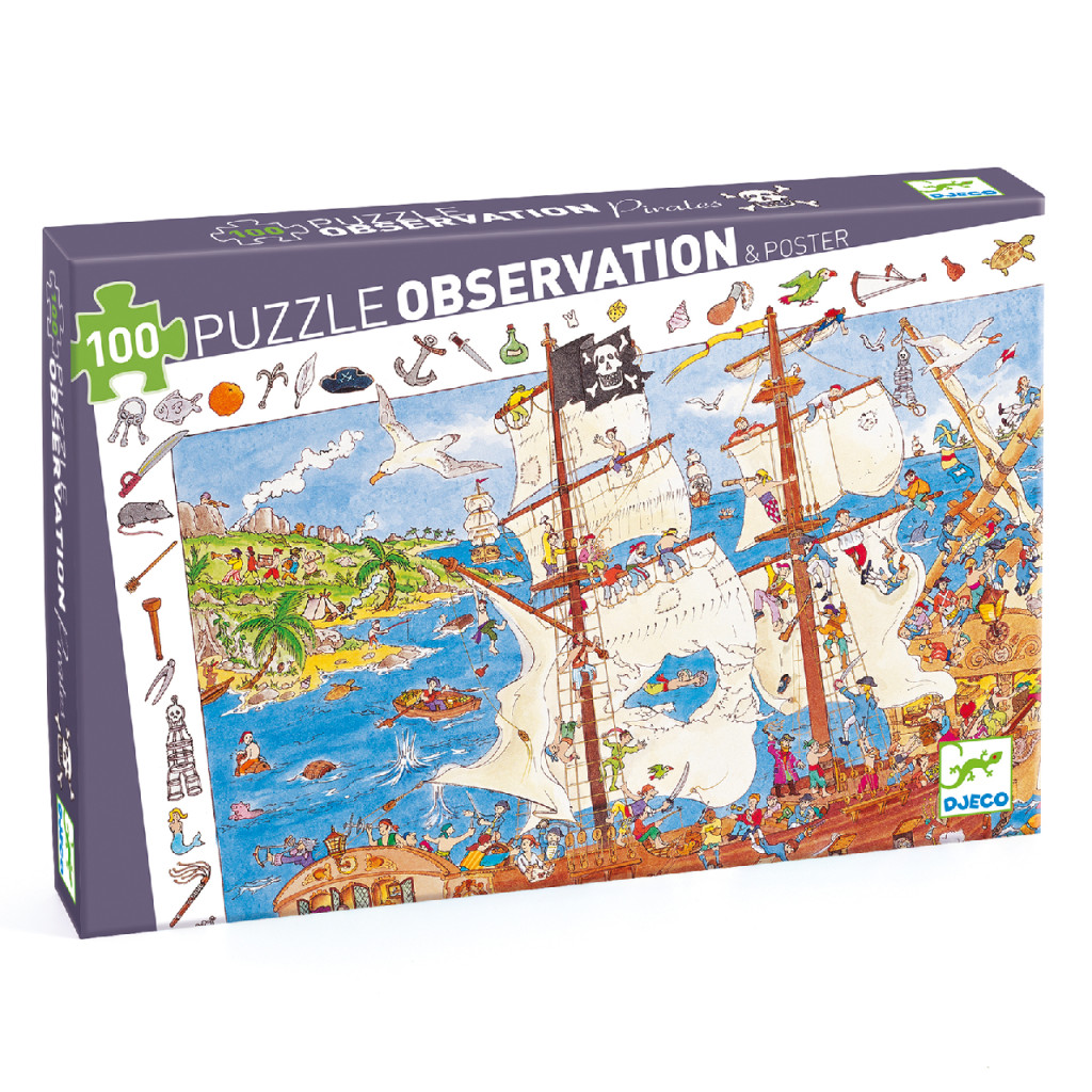 Megfigyeltető puzzle - Kalózok, 100 db-os - Pirates – fő nézet