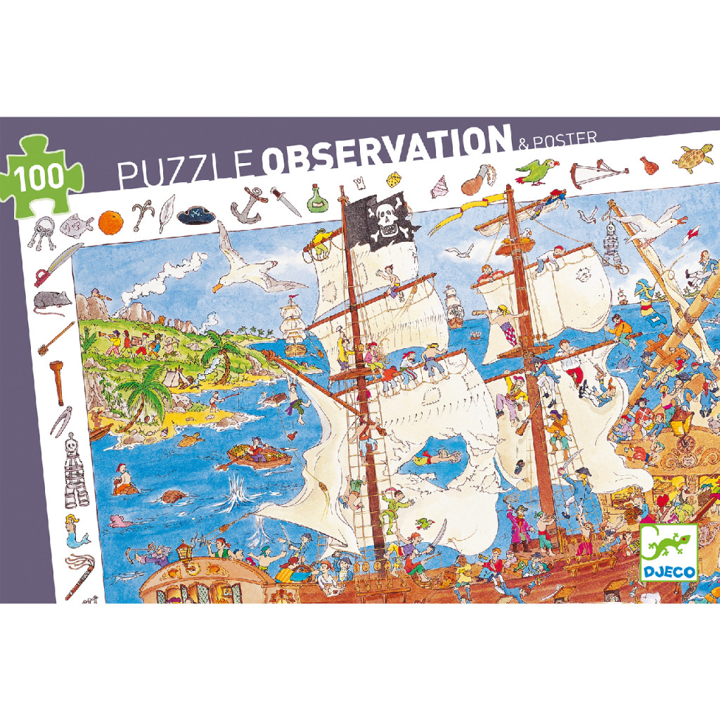 Megfigyeltető puzzle - Kalózok, 100 db-os - Pirates – alternatív kép 1