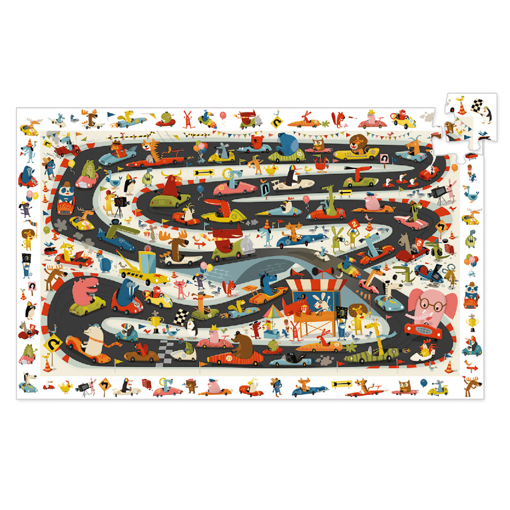 Megfigyeltető puzzle - Állati autóverseny, 54 db-os - Car rally – alternatív kép 2