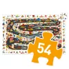 Megfigyeltető puzzle - Állati autóverseny, 54 db-os - Car rally