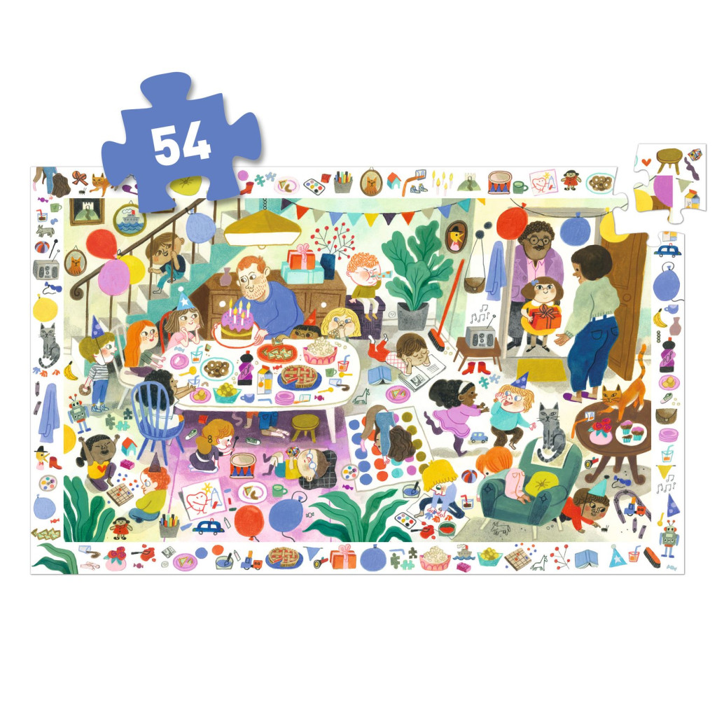 Megfigyeltető puzzle - Szülinapi parti, 54 db-os - Birthday Party – alternatív kép 1