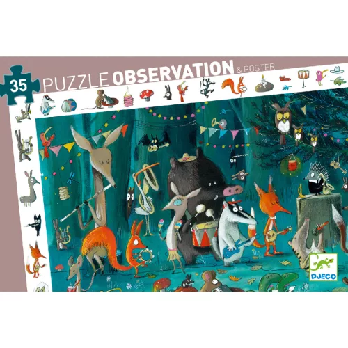 Djeco Megfigyeltető puzzle - Zenekar, 35 db-os - The orchestra, 6–8 év, Többszínű