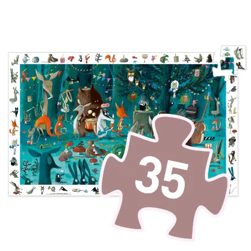 Djeco Megfigyeltető puzzle - Zenekar, 35 db-os - The orchestra, 6–8 év, Többszínű