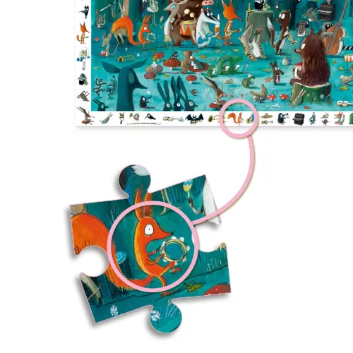 Djeco Megfigyeltető puzzle - Zenekar, 35 db-os - The orchestra, 6–8 év, Többszínű