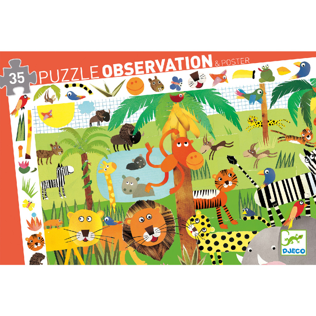 Megfigyeltető puzzle - Dzsungel, 35 db-os - Jungle – alternatív kép 1